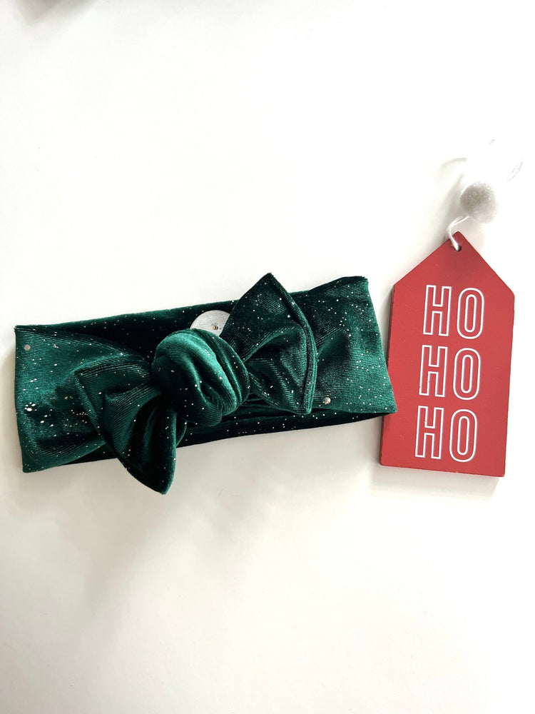 Emerald Green & Red Sparkle Velvet Bows