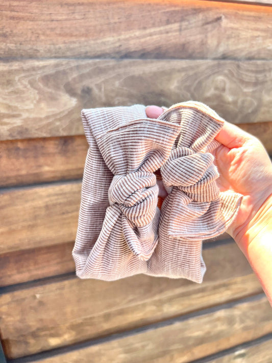 Ribbed Sandy Nude Headwraps & Piggies