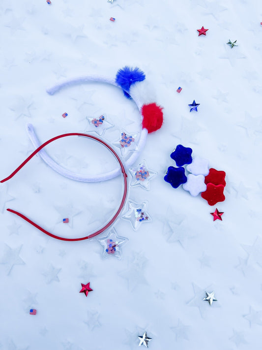 4th Of July Headbands & Velvet Star Clips
