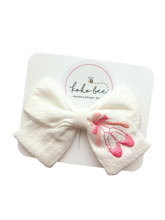 White Ballet Slippers Bow