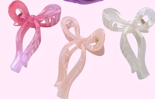Coquette Bow Translucent Claw Clips