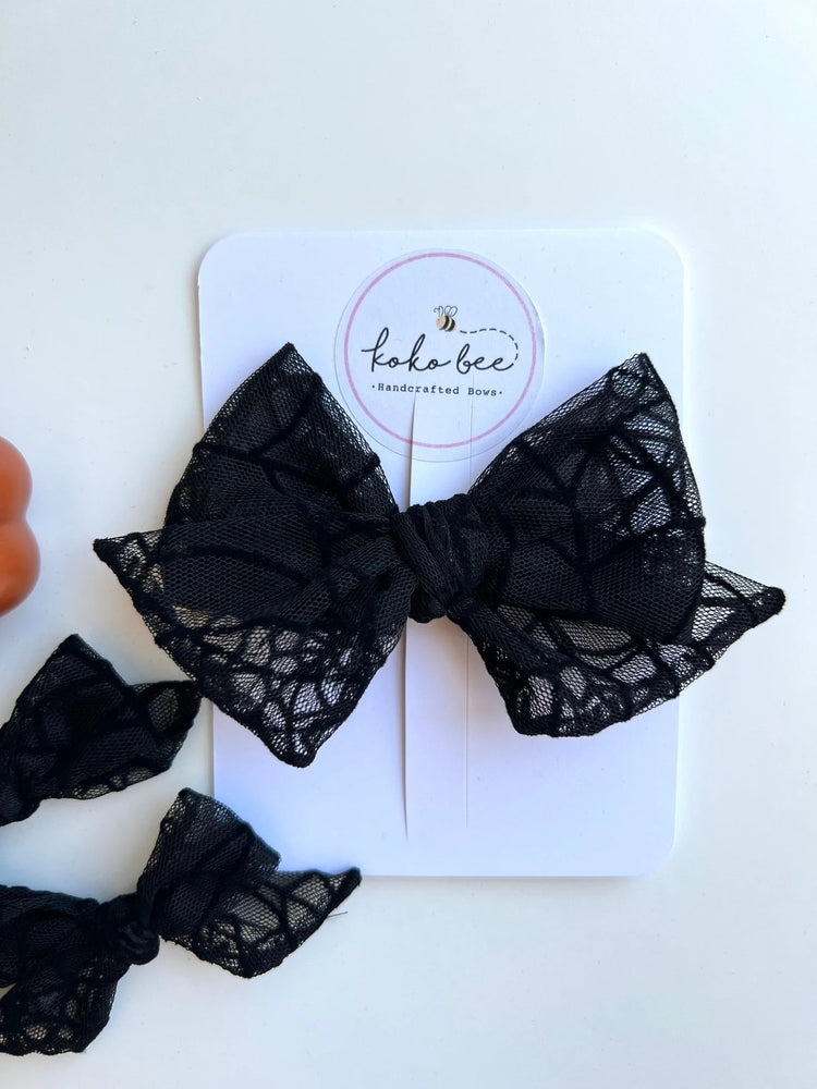 Black Spiderweb Bows