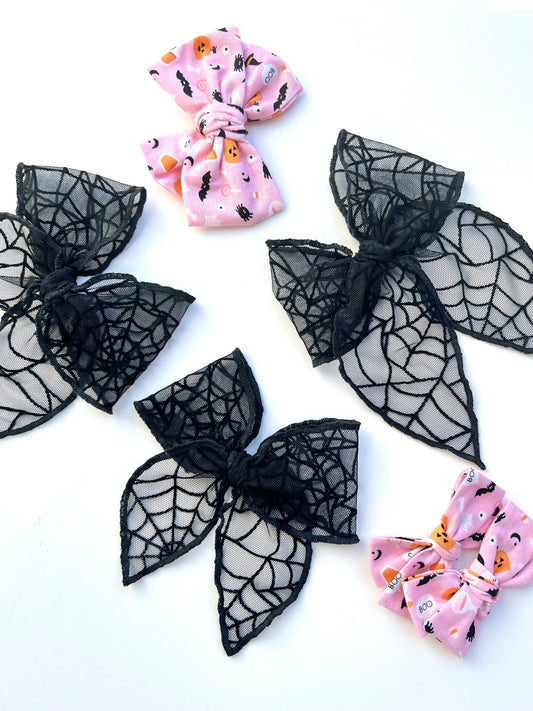 Black Spiderweb Bows