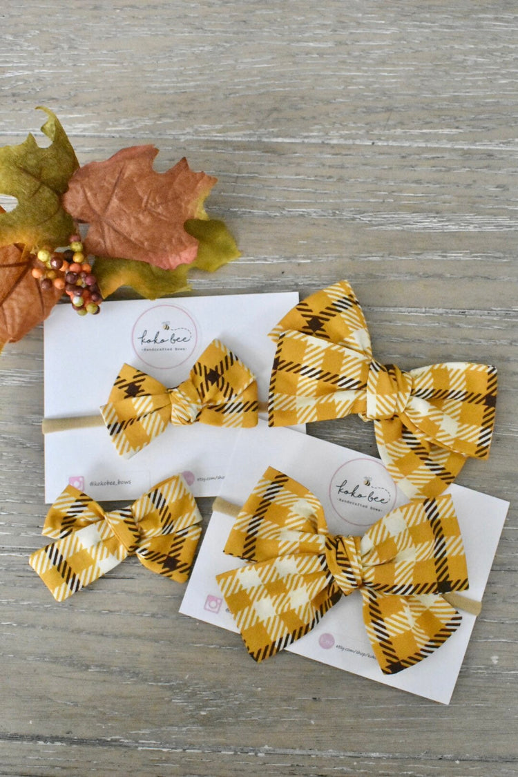 Fall Hayride Plaid Bows