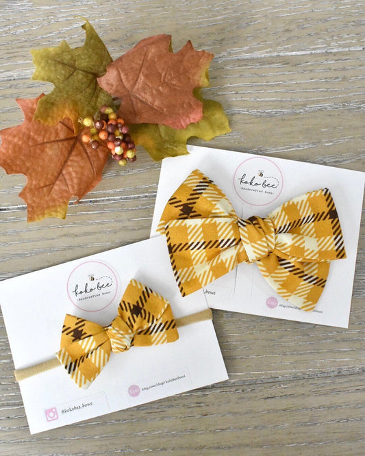 Fall Hayride Plaid Bows