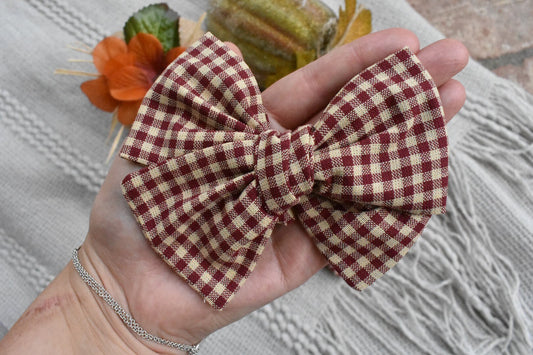 Cranberry Gingham Bows