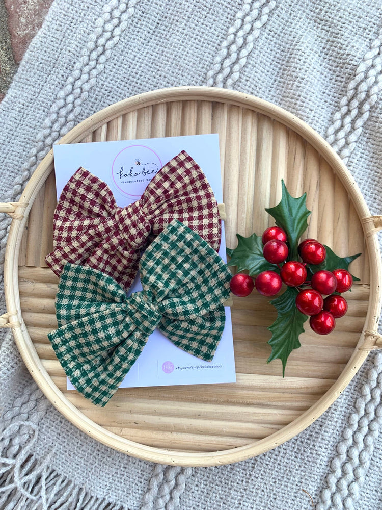 Pine Gingham Bows