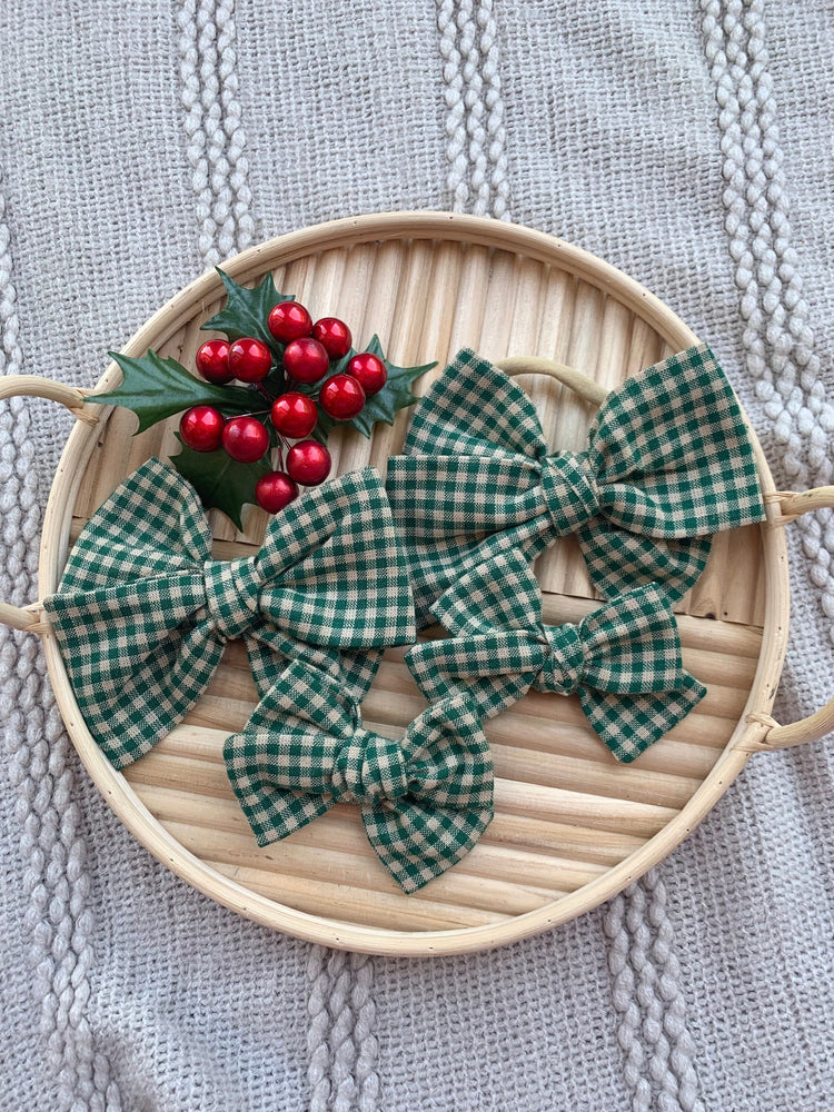 Pine Gingham Bows