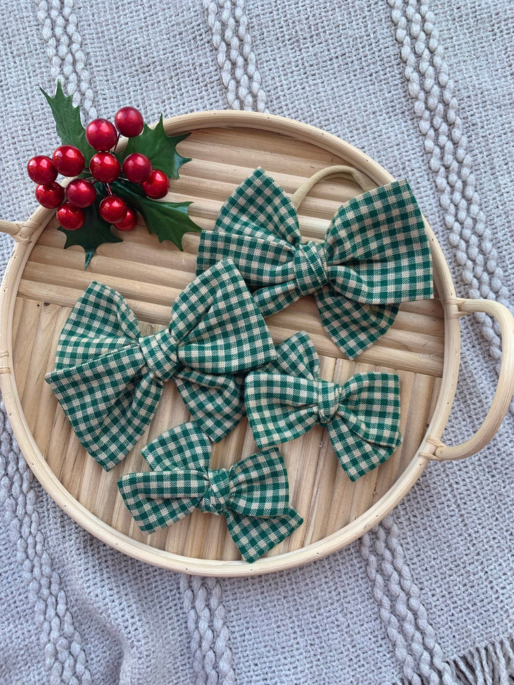 Pine Gingham Bows