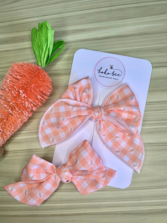Carrot Gingham Bows