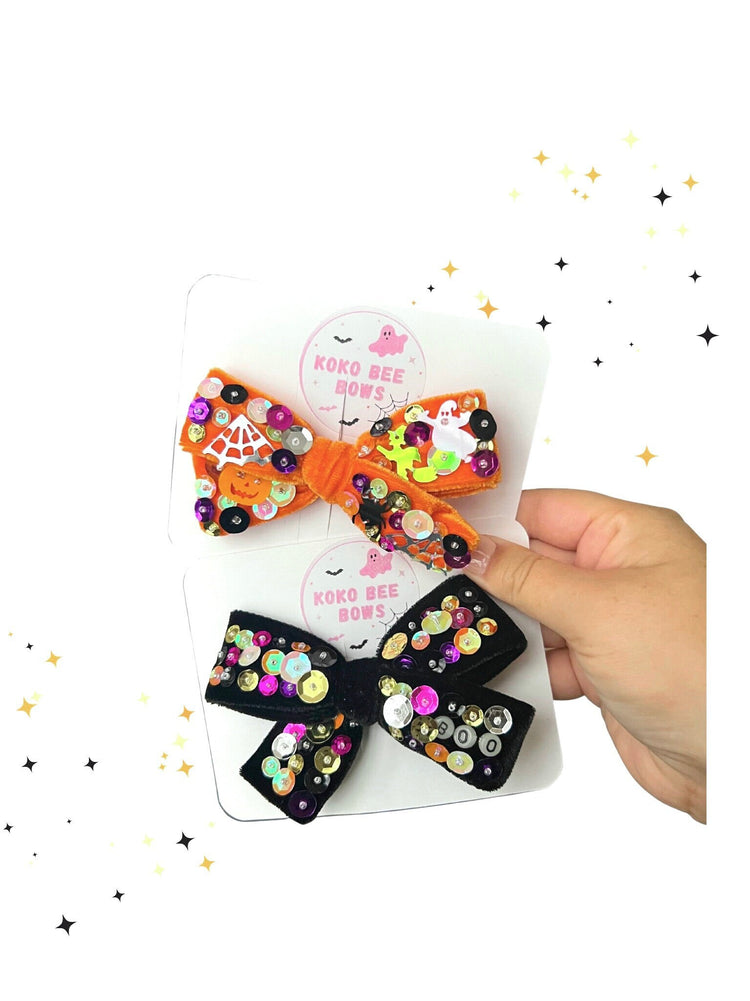 Spooky Velvet Sequins Bows