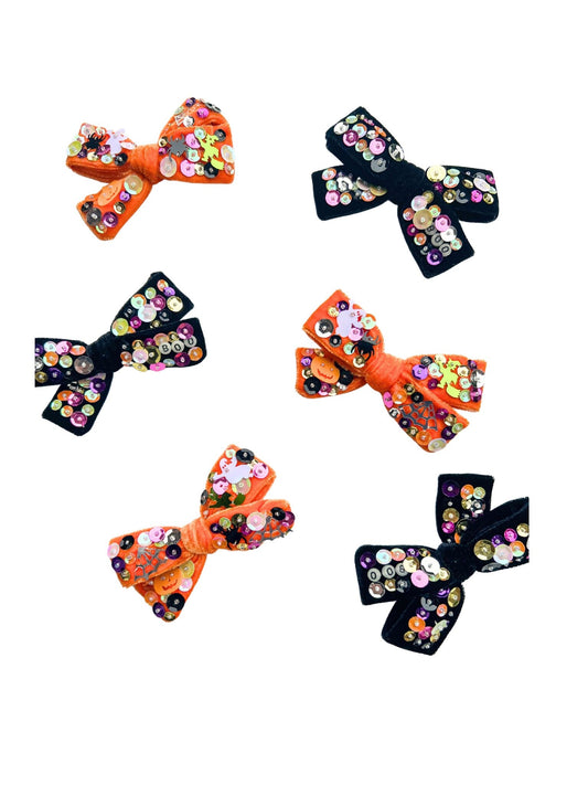 Spooky Velvet Sequins Bows