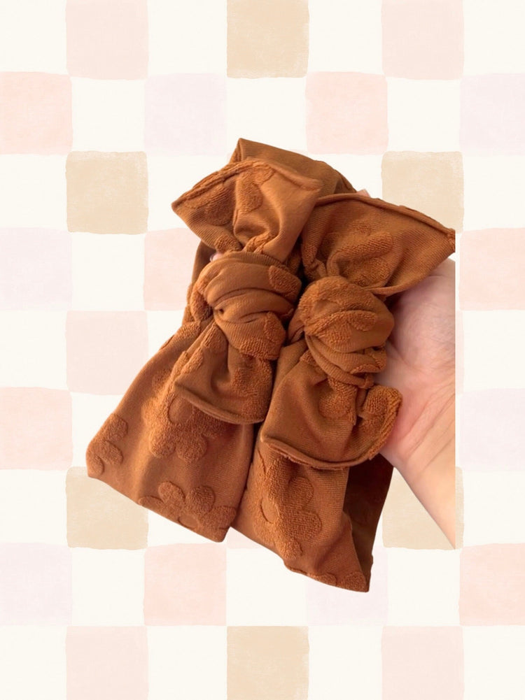 Chestnut Textured Flowers Headwraps