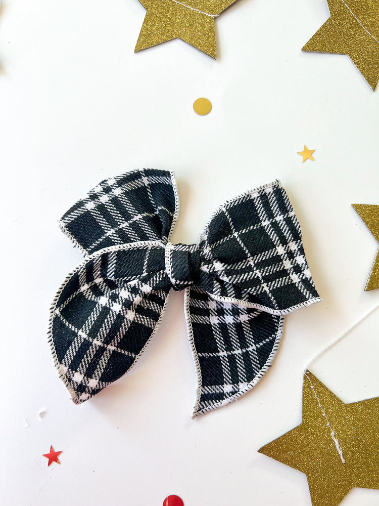 Black & White Plaid Bow