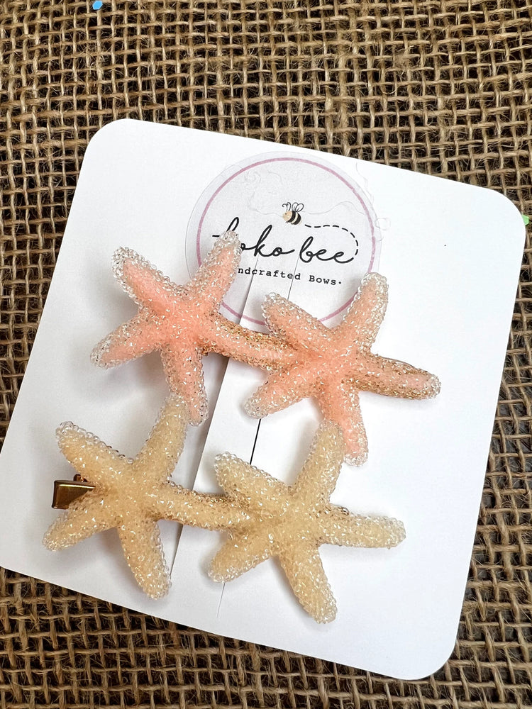 Frosted Starfish Clip Set
