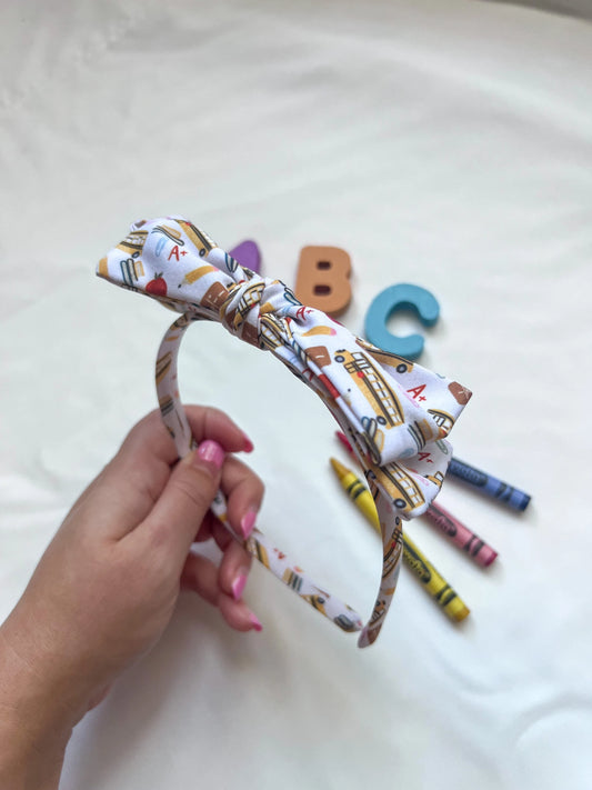 Back To School Skinny Bow Headband