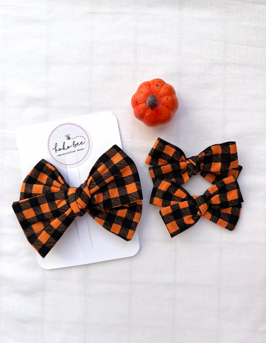 Halloween Checkered Bows