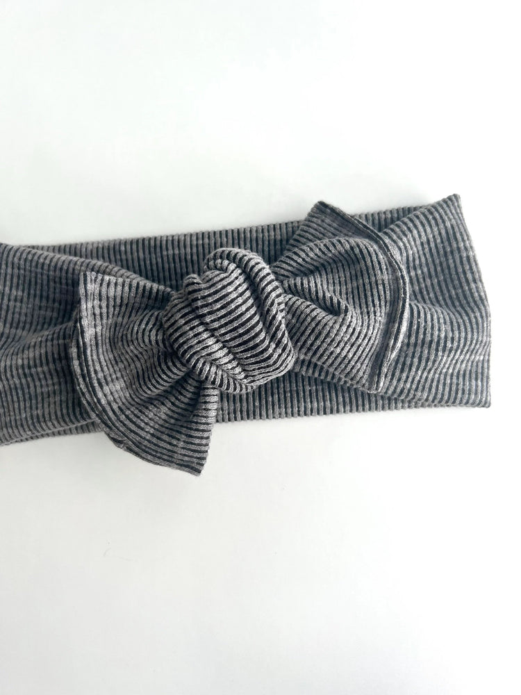 Ribbed Charcoal Headwraps & Piggies