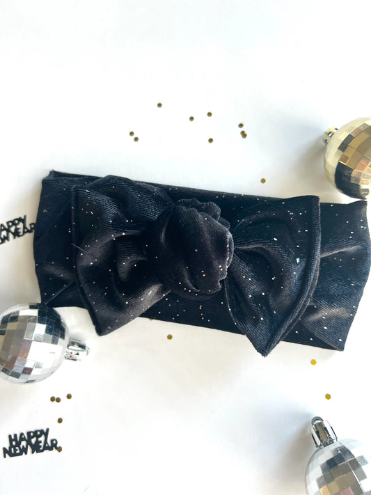 Black Sparkle Velvet Bows