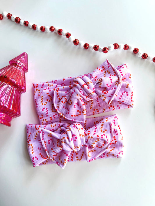 Pink Candy Cane Bows