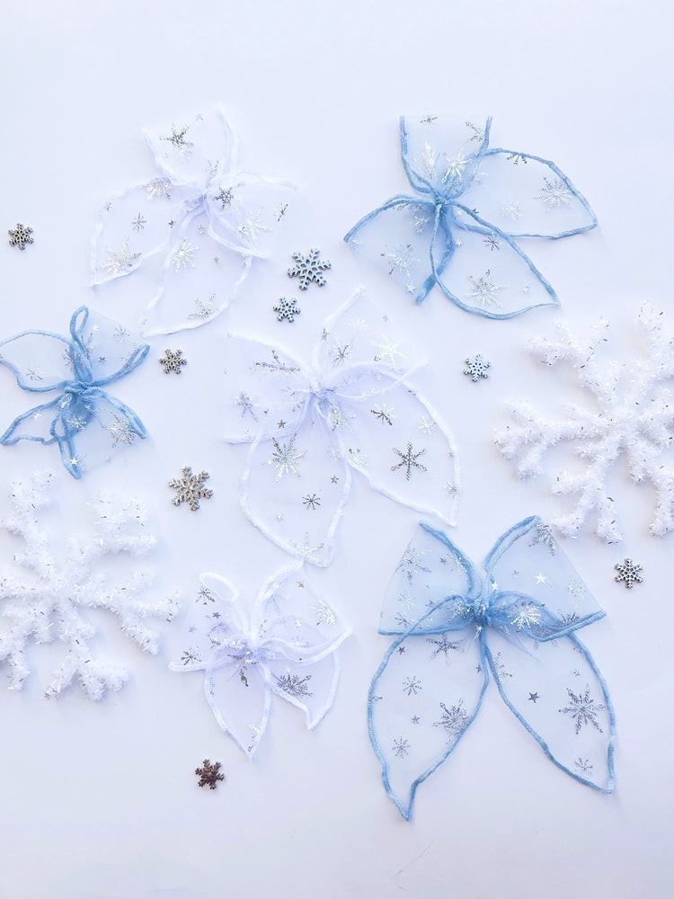 Frozen Snowflake Tulle Bows