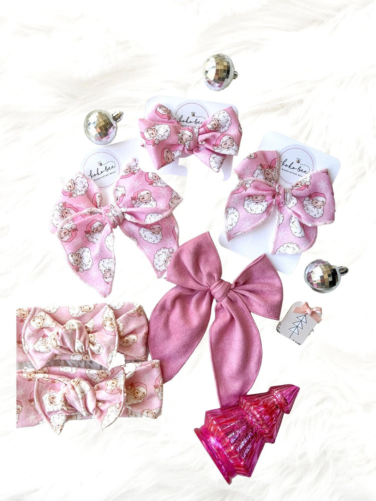 Pink Vintage Santa Bows