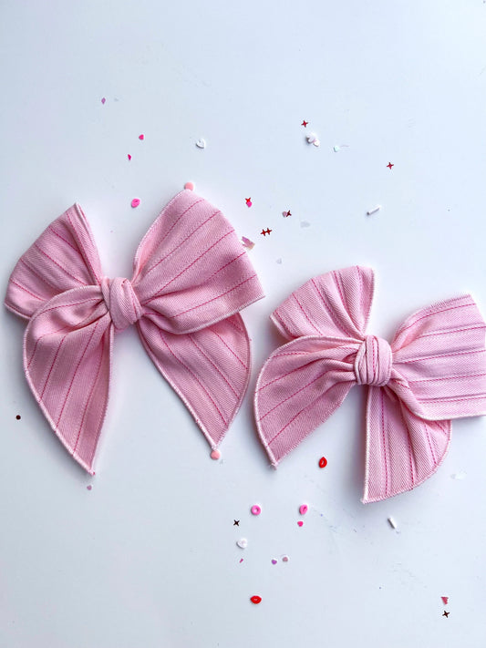 Pink Stripe Bows