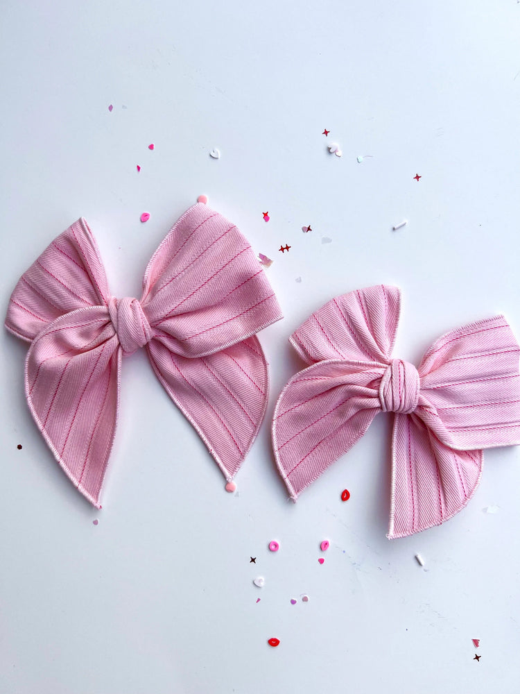 Pink Stripe Bows