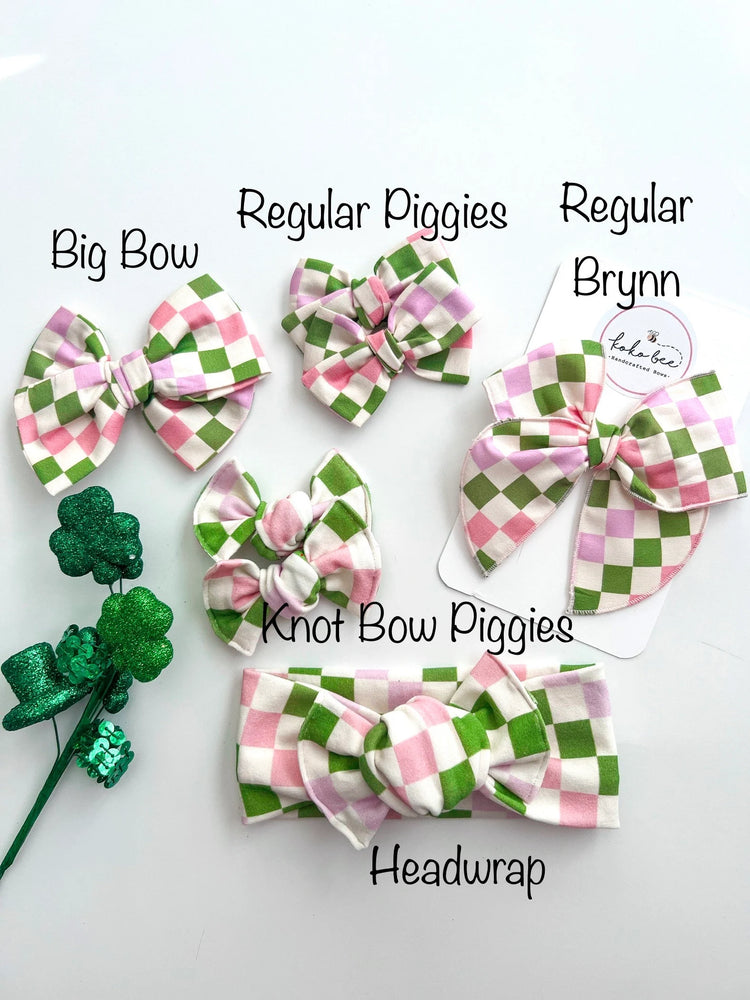 St. Patty's Check Bows