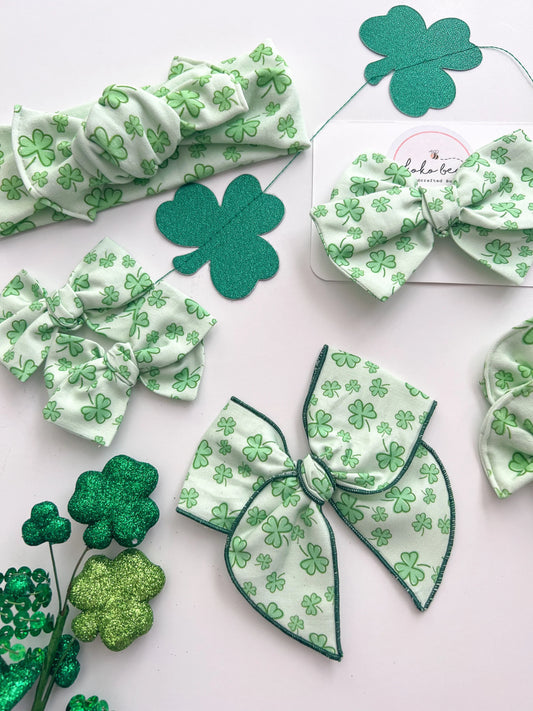 Green Shamrocks Bows