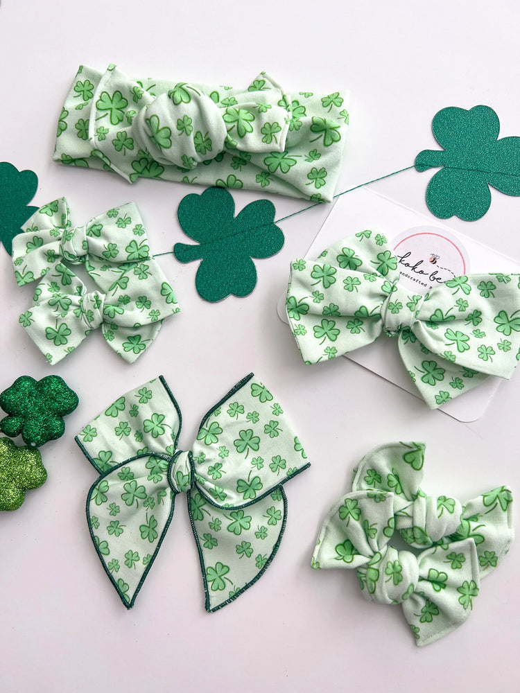 Green Shamrocks Bows