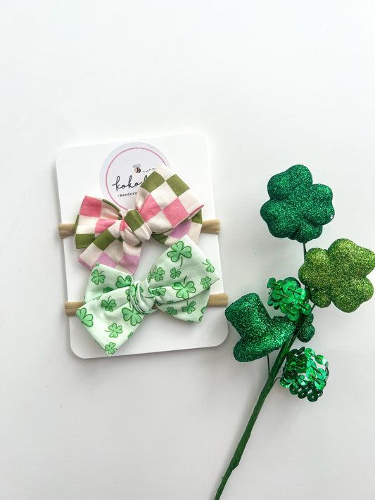 Green Shamrocks Bows