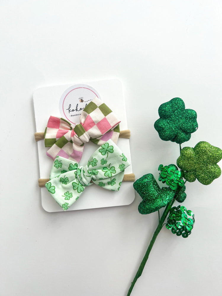 St. Patty's Check Bows