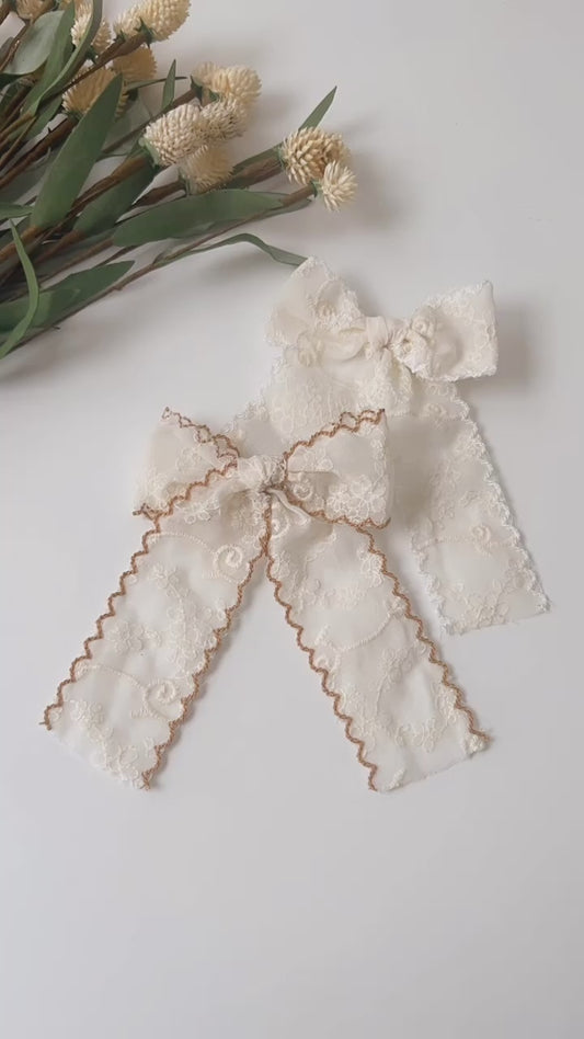 Embroidered Organza Bows